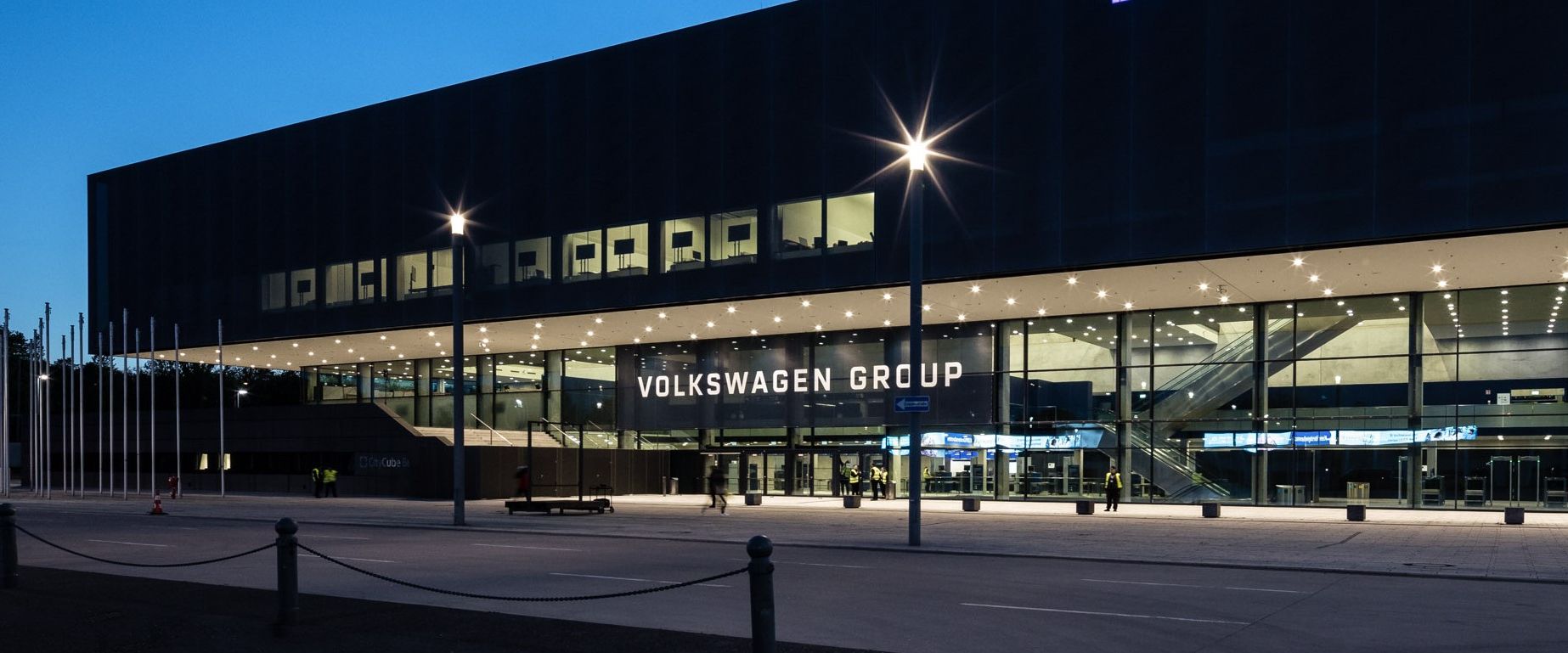 VW Group building in the dark 