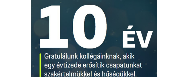 10 éves jubileumi gratuláció