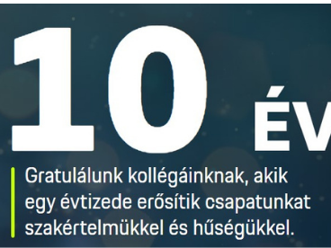 10 éves jubileumi gratuláció