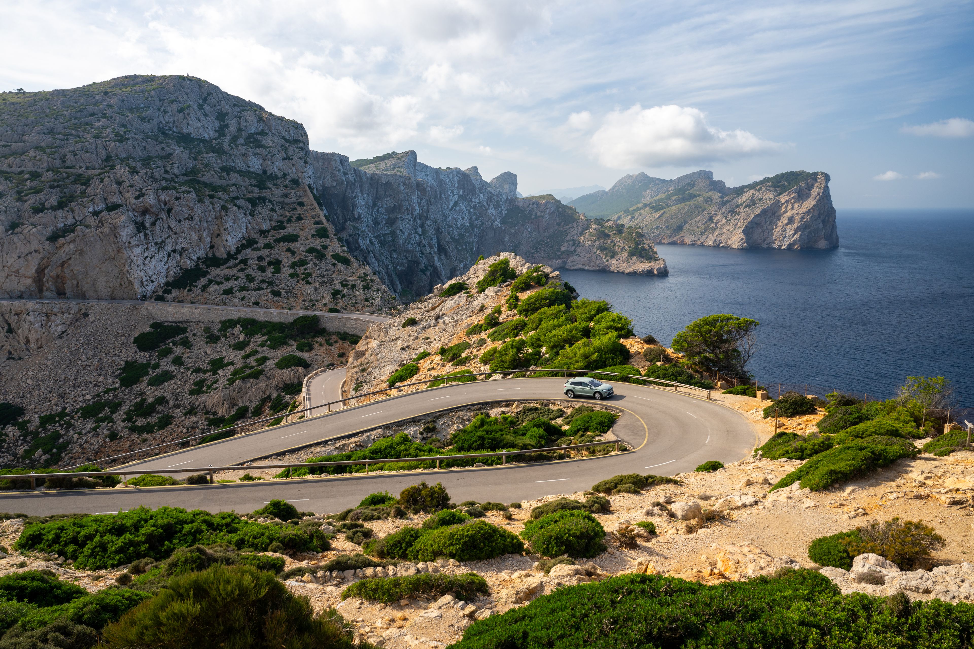 serpentine road with beautiful ocean view