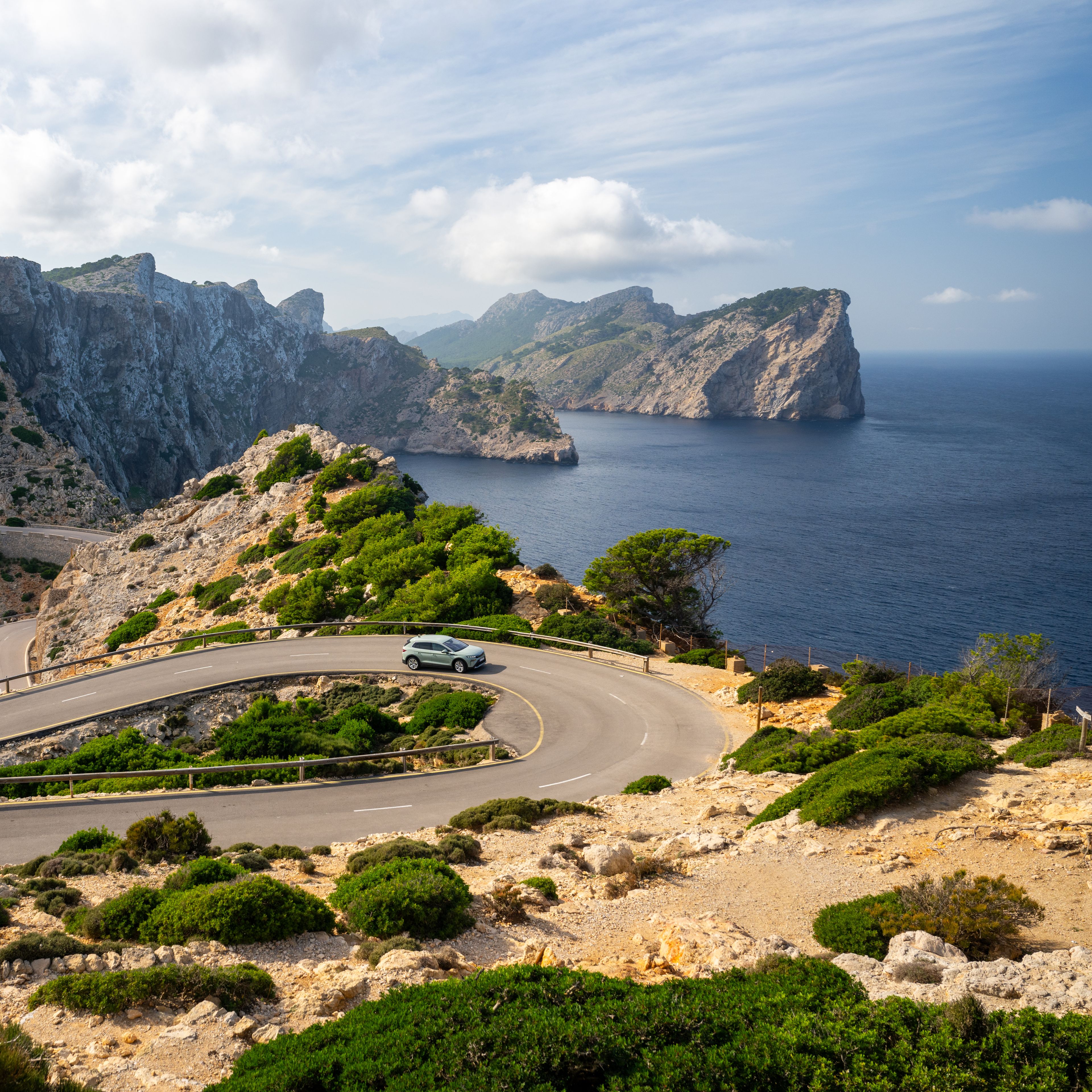 serpentine road with beautiful ocean view